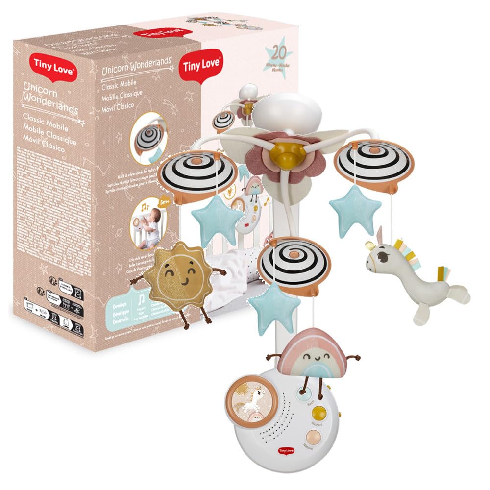 Tiny Love Classic Mobile, Baby-Mobile für das Bettchen, ab 0 Monaten, tragbares Musik-Mobile für den