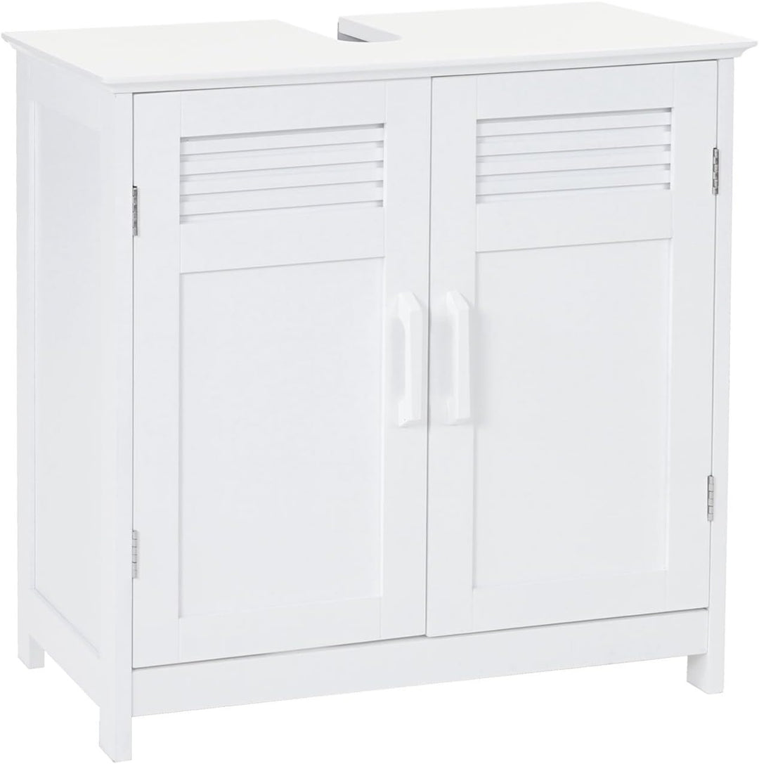 Mendler Waschbeckenunterschrank HWC-A85, Badschrank 60x60x30cm - weiss, Weiss