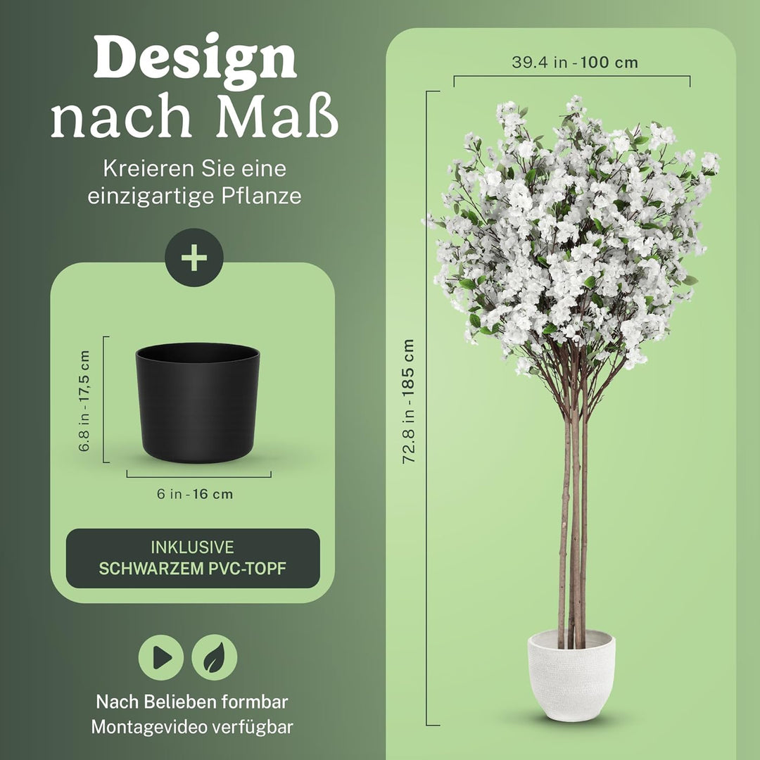 Künstlicher Mandel mit natürlichen Baumstämmen, hergestellt aus den besten Materialien, ideal für He