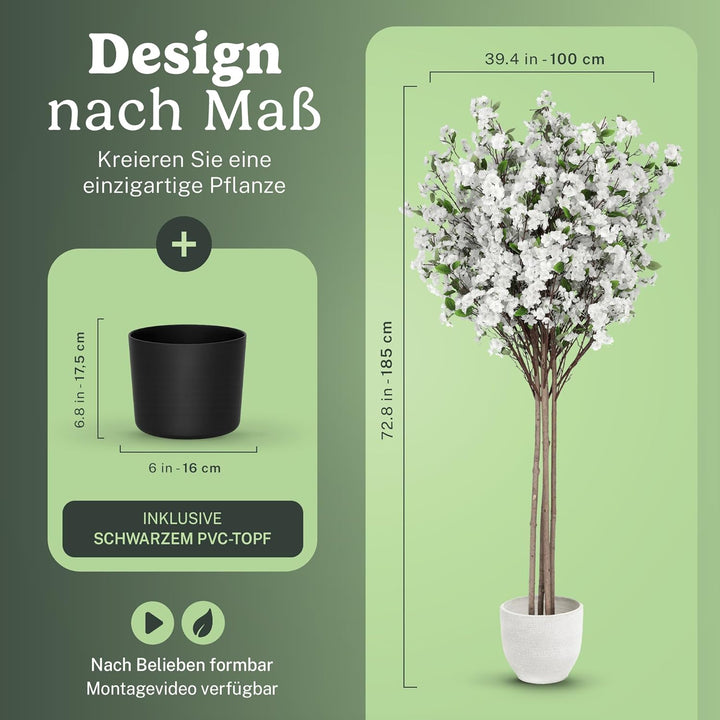 Künstlicher Mandel mit natürlichen Baumstämmen, hergestellt aus den besten Materialien, ideal für He