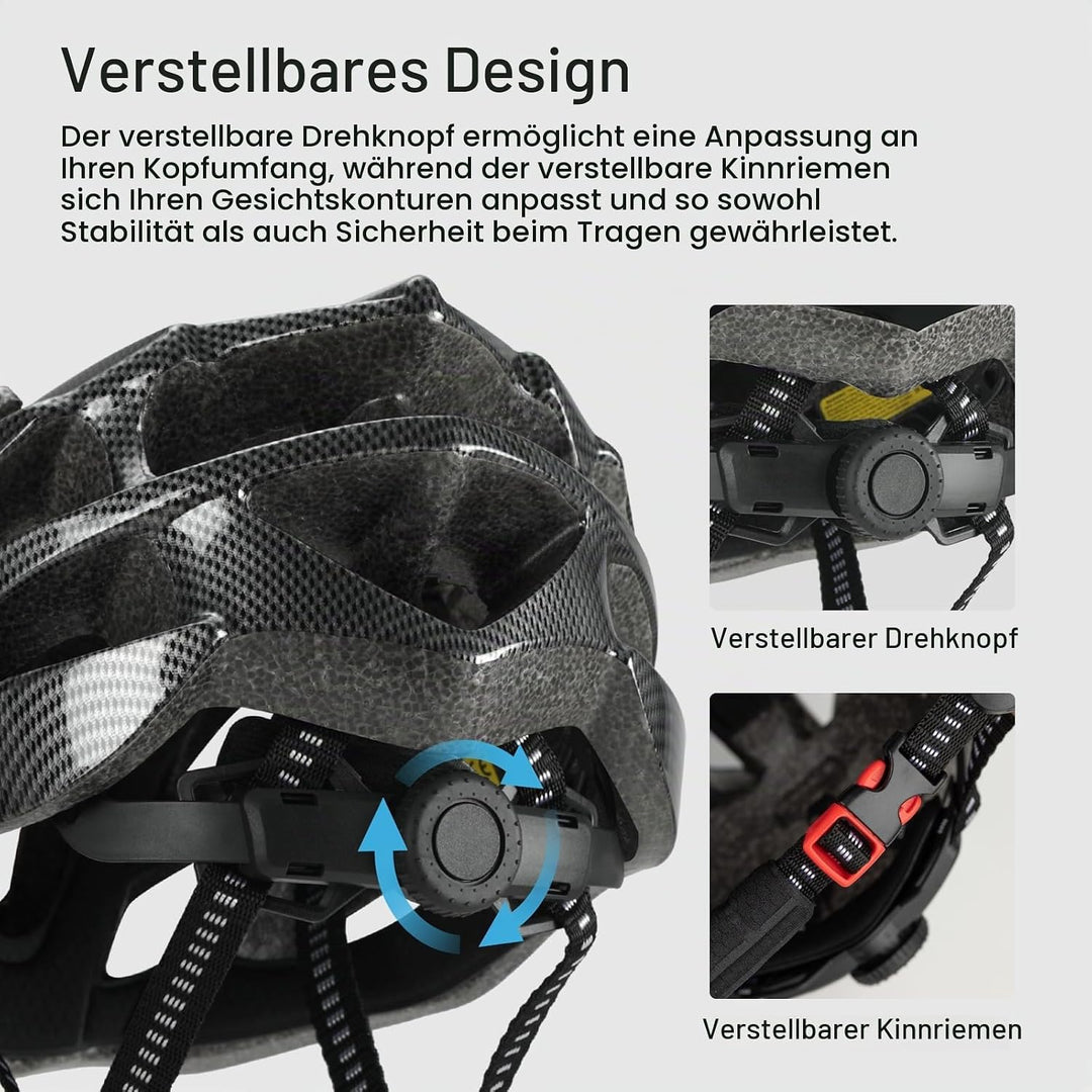 Favoto Fahrradhelm für Erwachsene Fahrrad Helmet mit Abnehmbarer Innenfutter Verstellbar Rennradhelm
