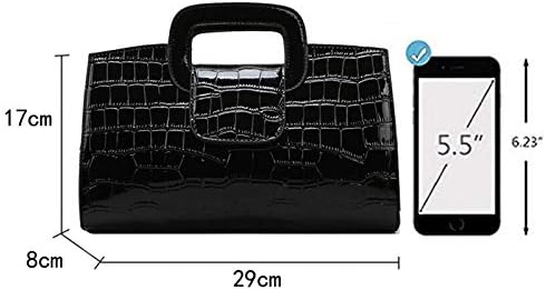 Milya Damen Leder Vintage Handtasche Clutch Henkeltasche Abendtasche Umhängetasche Ledertasche Schul