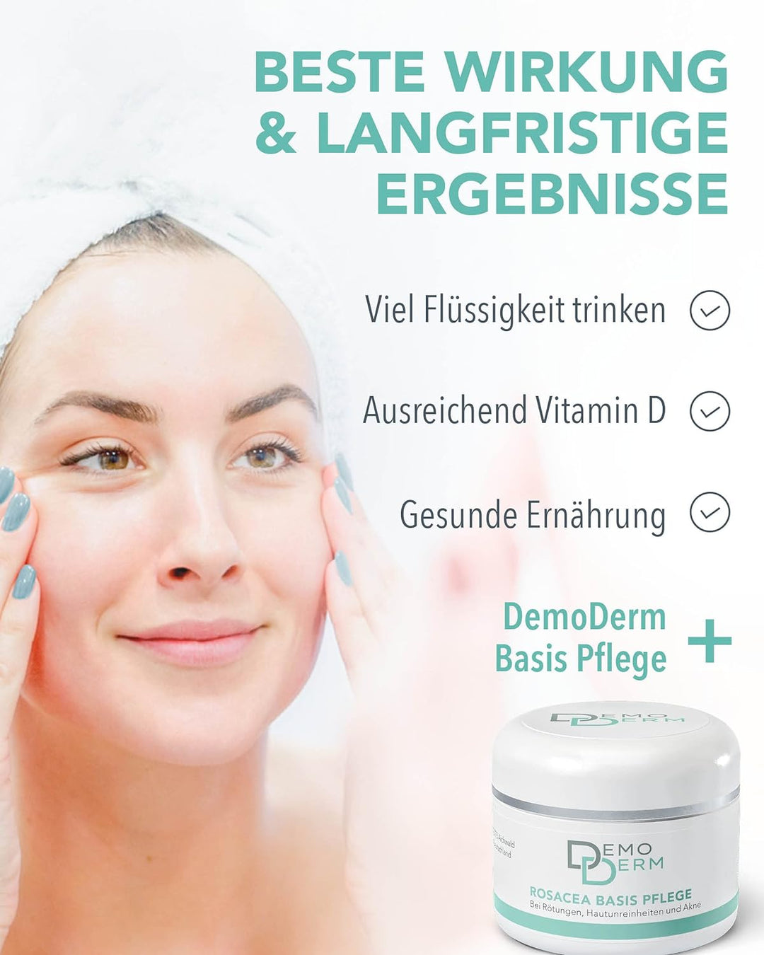 DEMODERM Basis Rosacea Creme 30 g | Bewährt bei Rosazea, Haut-Rötungen, Pickel & Pusteln | Natürlich