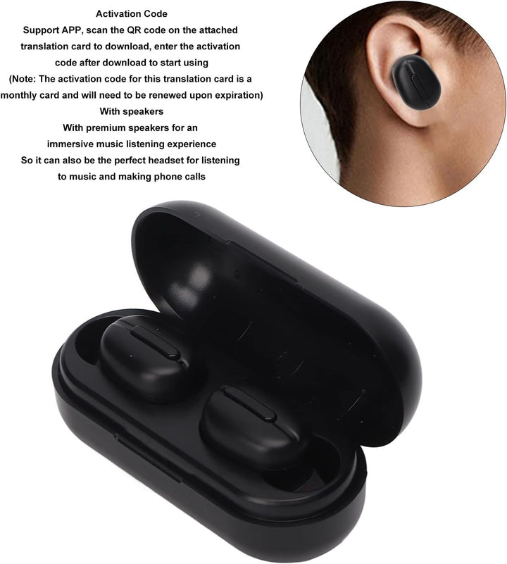 Sprachübersetzer Ohrhörer, Wireless Noise Reduction Language Translator Gerät, Support 84 Sprachen O