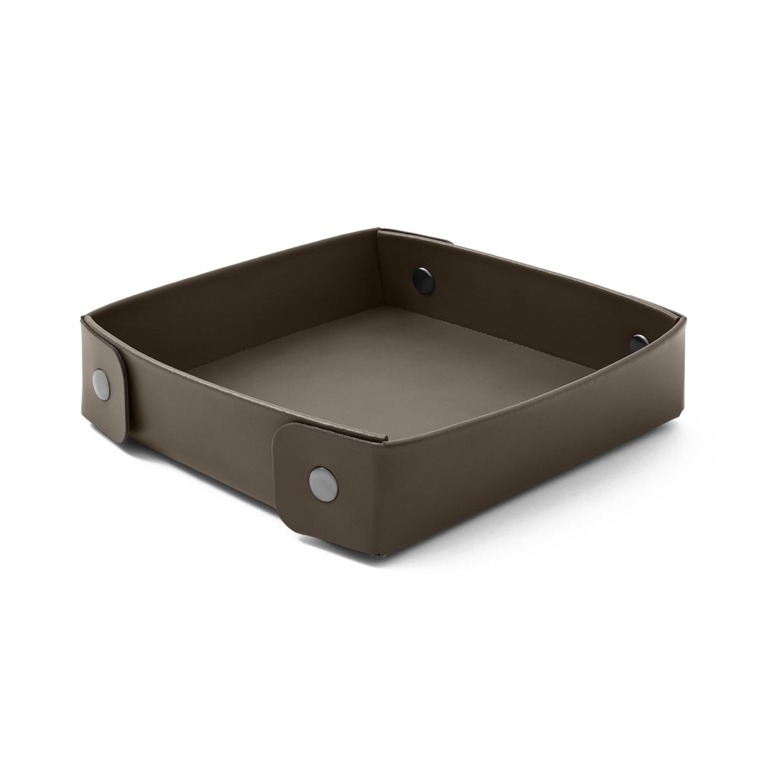 Eglooh - Perseo - Taschenleerer Leder Taupe Grau - Schreibtisch-Organizer mit modernem Design - Abla