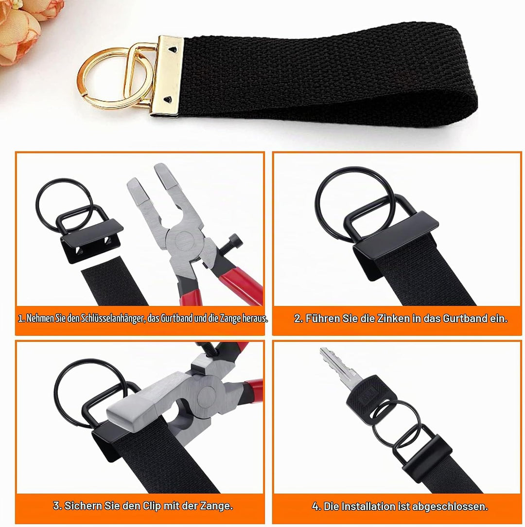 Knpwer 90 Stück Schlüsselband Rohlinge 1 Inch,6 Farben Schlüsselanhänger Hardware,Schlüsselband Bast