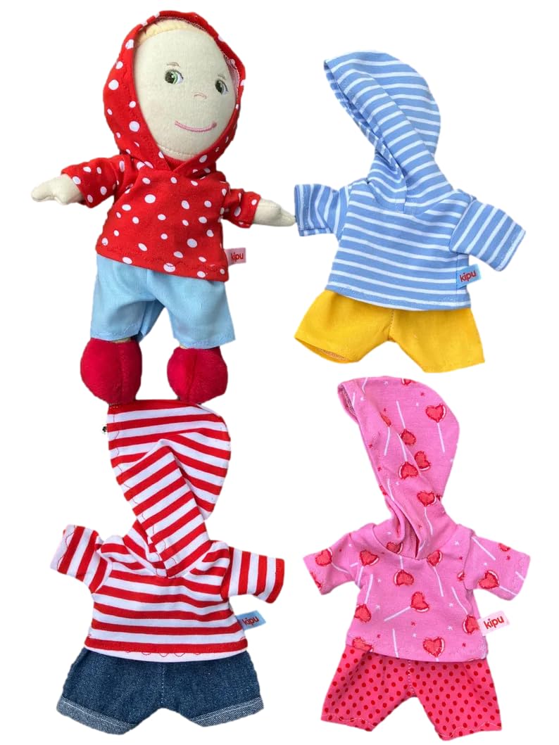 Puppenkleidung handmade passend für kleine Puppen Gr. 20 cm Hoodie + Hose Kleidung