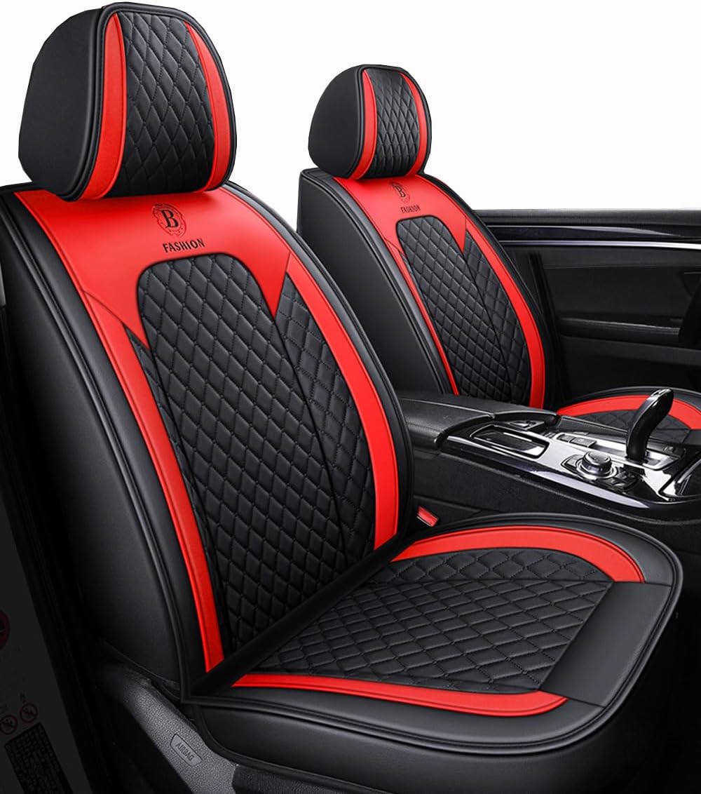 ibon Autositzbezüge Set Leder, 5-Sitze Universal-Sitzbezüge Auto Vordersitze und Rückbank Komplettse