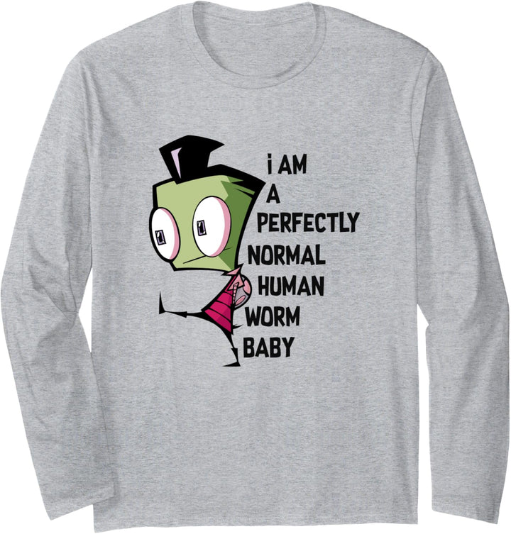 Invader Zim I'm A Perfectly Normal Human Worm Baby Langarmshirt