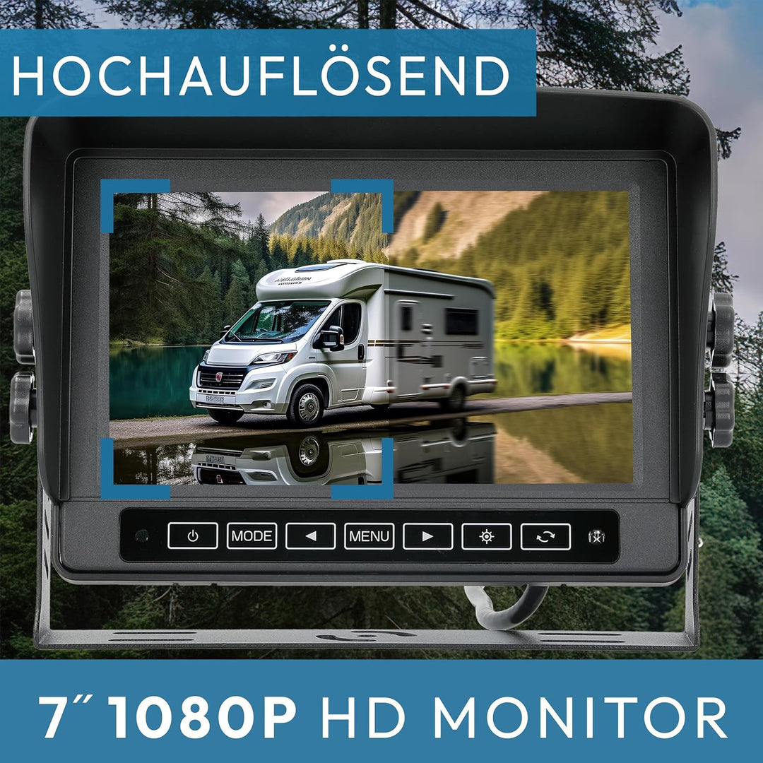 VSG24 13172-7" Spritzwassergeschützter IPX-67 Rückfahrmonitor / 12-24 Volt/Kamerastromversorgung/Bil