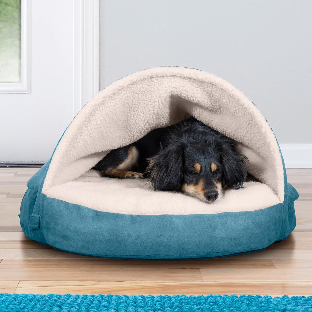 Furhaven Rundes Kühlgel-Hundebett für mittelgrosse und kleine Hunde, mit abnehmbarem, waschbarem Bez