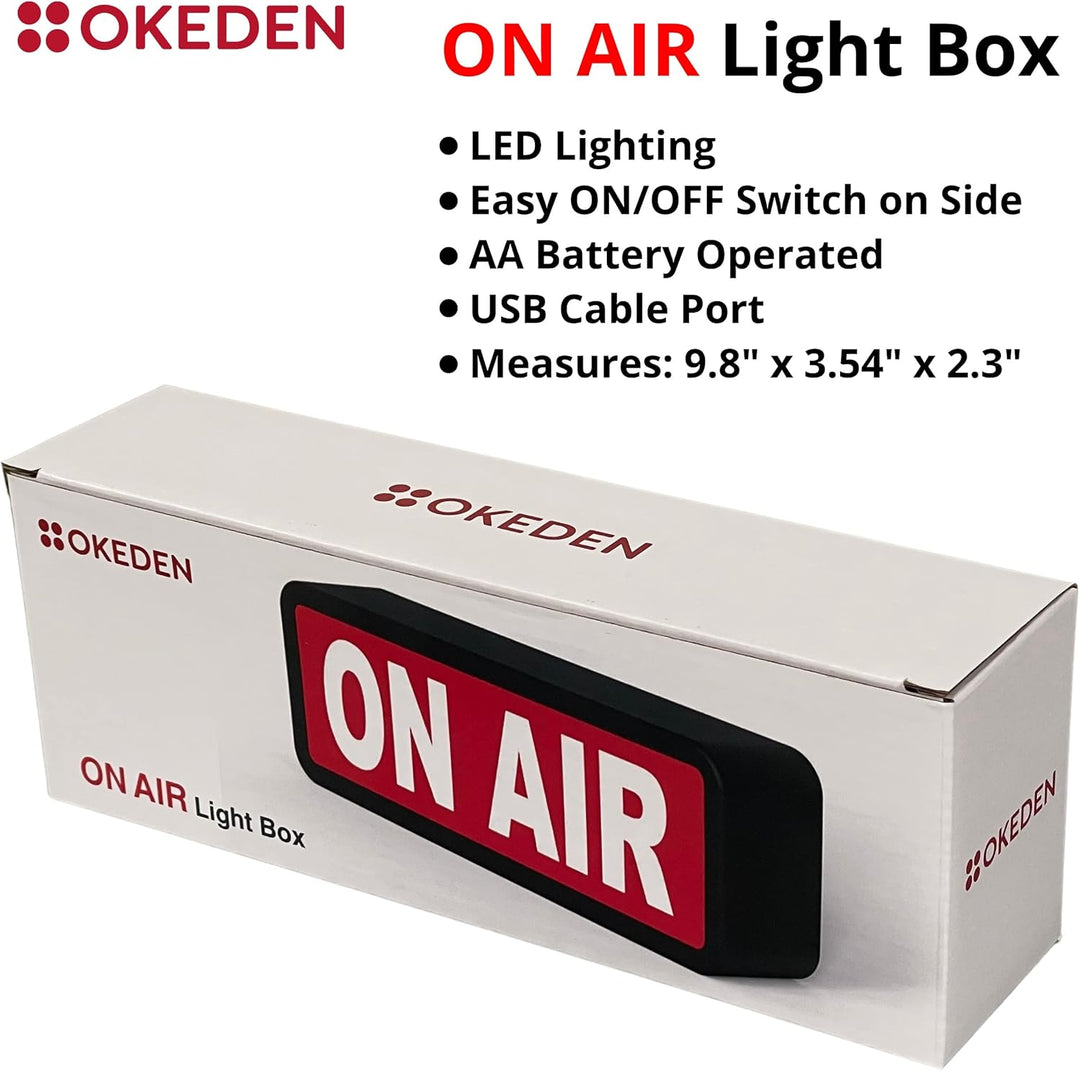 OKEDEN ON AIR LED Sign - Best ON AIR Light Sign Recording Sign for Vloggers, Youtube Stars, Home Stu