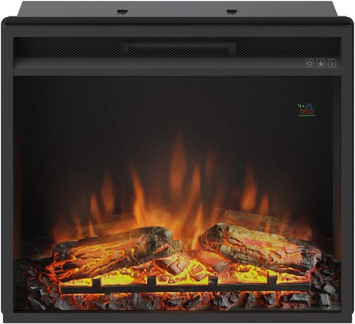 TAGU 23 Zoll PowerFlame Einbau Elektrokamin, In Wand oder Kamin einbauen, 1500W Heizung, 7-Tage Prog