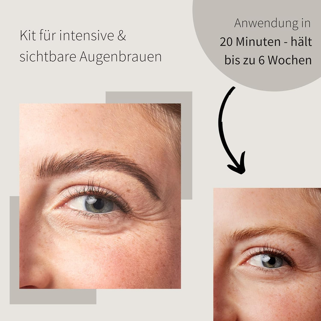 fleeky Tint Kit Light Brown - DIY Set fürs Färben von Gesichtshärchen wie Augenbrauen, Barthaaren et