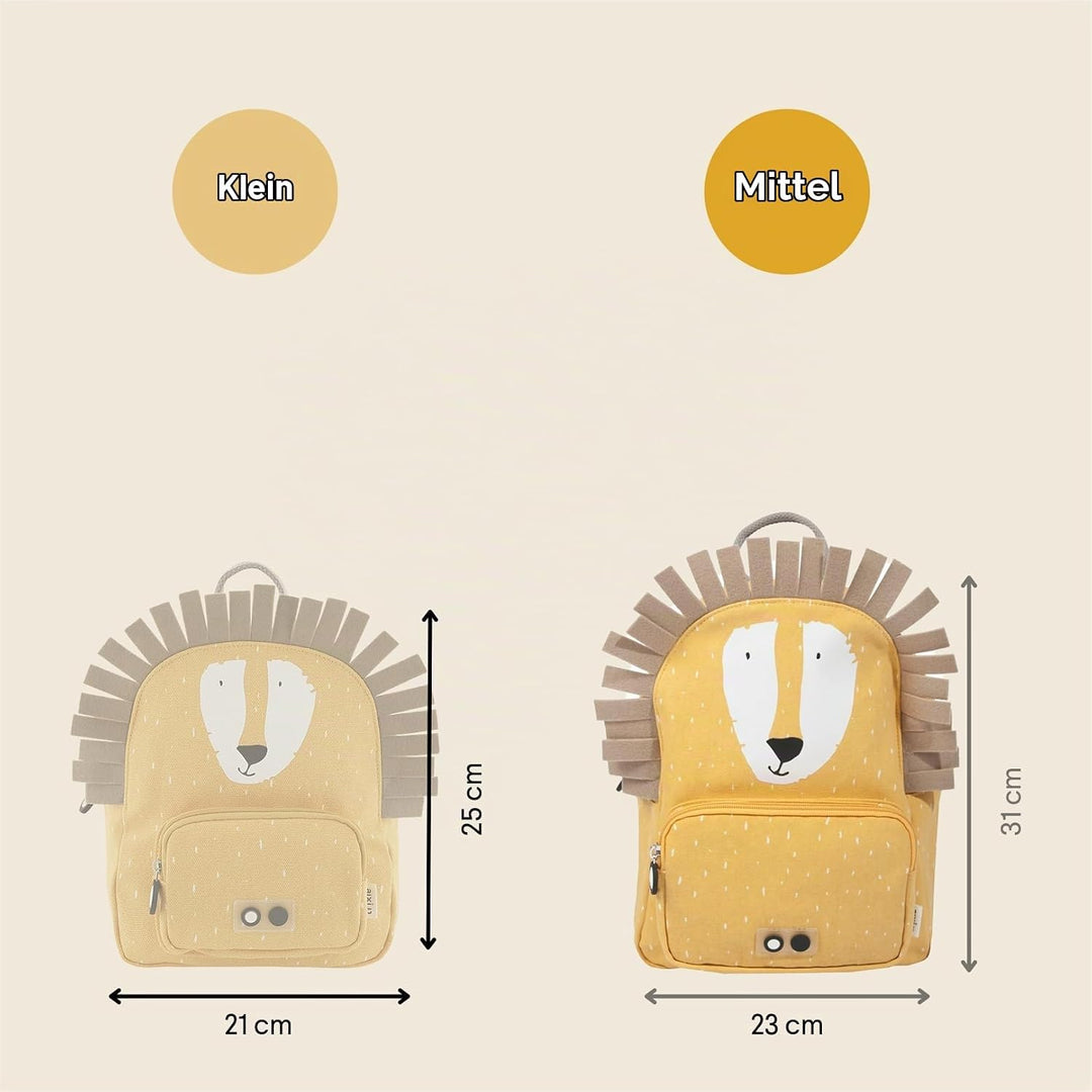 Trixie Rucksack - Rucksack für Kind - für Jungen und Mädchen - Kleiner Turnbeutel Dunkelgelb Mr Lion