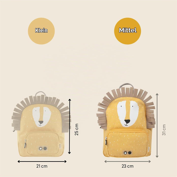Trixie Rucksack - Rucksack für Kind - für Jungen und Mädchen - Kleiner Turnbeutel Dunkelgelb Mr Lion