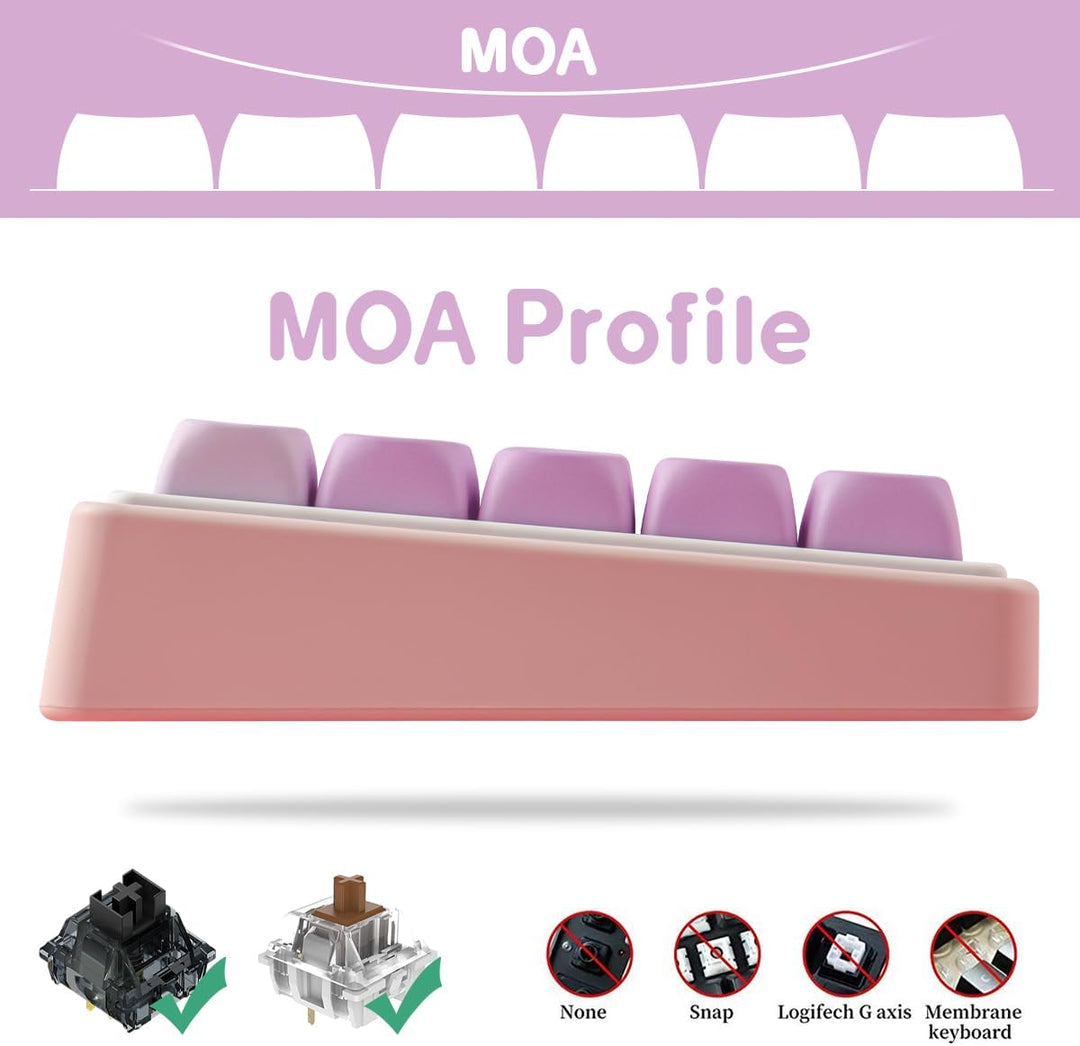 Tsungup PBT Keycaps 126 Tasten Custom Soft Candy MOA Profil Keycap Set Kompatibel mit Cherry Gateron
