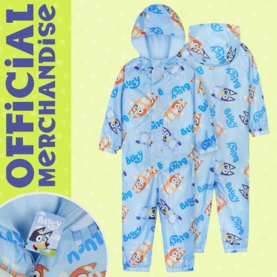 BlueY Regenanzug Kinder, Fleece-Gefütterter Wasserdichter Matschanzug Mädchen mit Kapuze, Regenovera