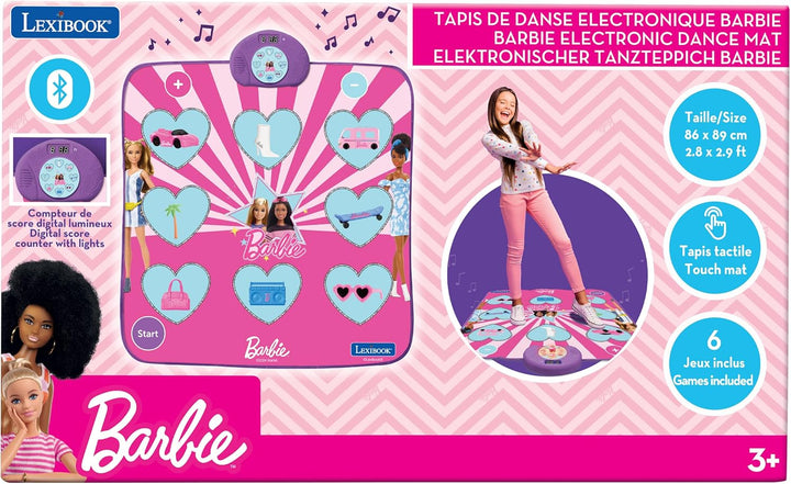 Lexibook, Mattel Barbie, Elektronischer Barbie-Tanzteppich, Bluetooth und beleuchtet mit 6 Spielmodi