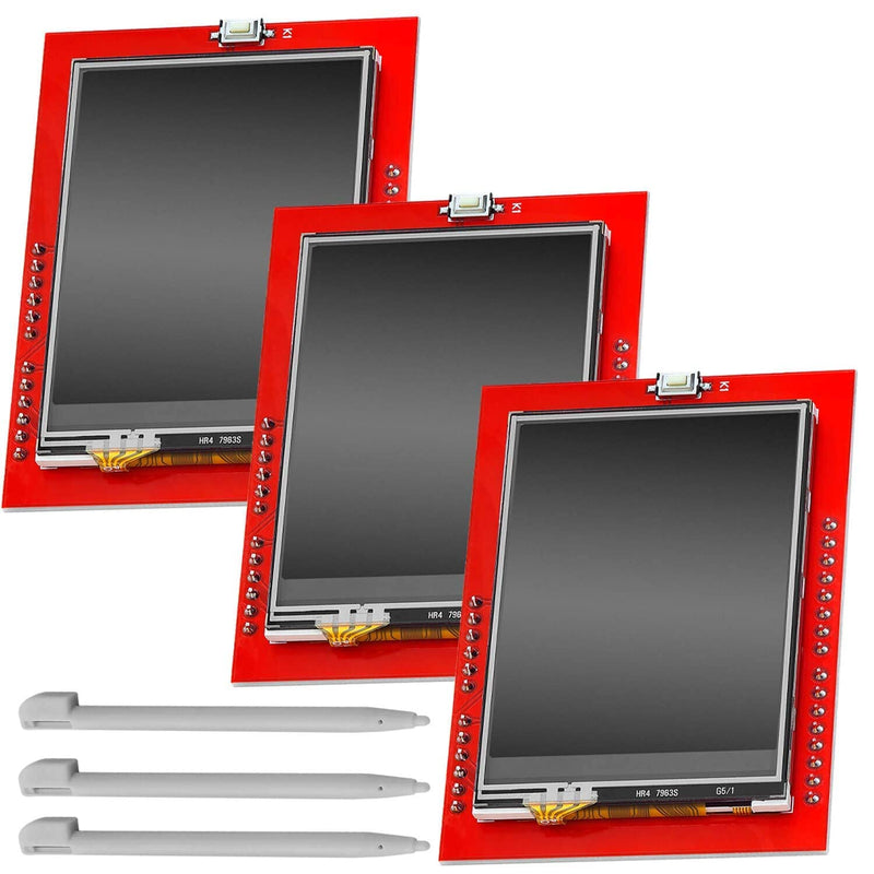 AZDelivery 3 x 2,4 Zoll TFT LCD Touch Display Shield Module SPI XPT2046 240x320 Pixel ILI9341 5V 3,3