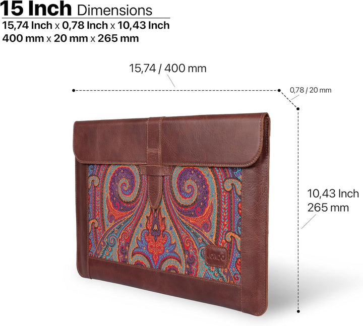 Londo Echtleder Tasche/Hülle Kompatibel mit MacBook Pro - 15 & 16 Zoll (Braun) 15-16 inches Brown, 1