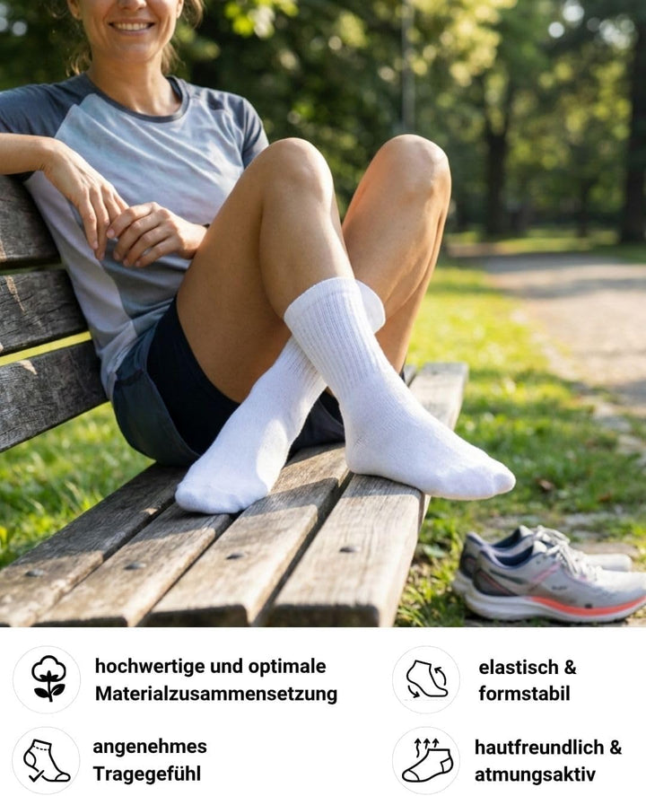 10 | 20 | 30 Paar Sportsocken Tennissocken Arbeitssocken Herren & Damen Socken Baumwolle 39-42 30 Pa