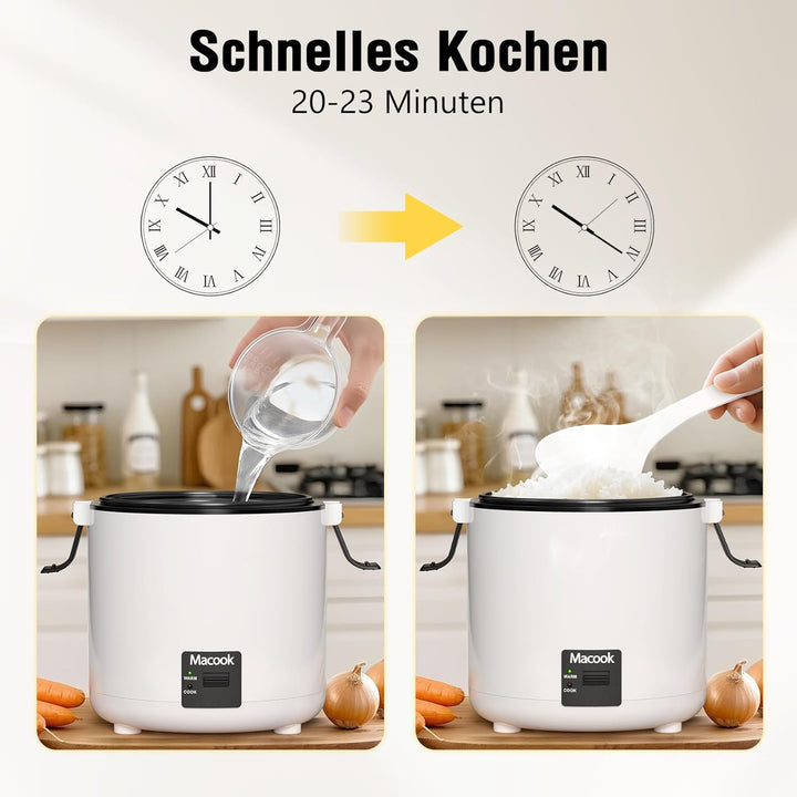 Reiskocher klein & Bento-Box für 1-2 Personen,（0.3 liter, 1,5 Tassen), Mini Rice Cooker mit abnehmba