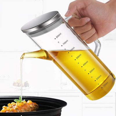 Olivenölspender Flasche, Glasölflasche ohne Tropf, Ölbehälter für Pflanzliches Olivenöl, Hohes Boros