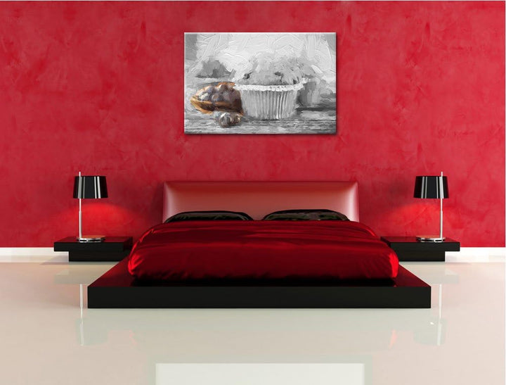 köstlich süsse Muffins Format: 100x70 auf Leinwand, XXL riesige Bilder fertig gerahmt mit Keilrahmen