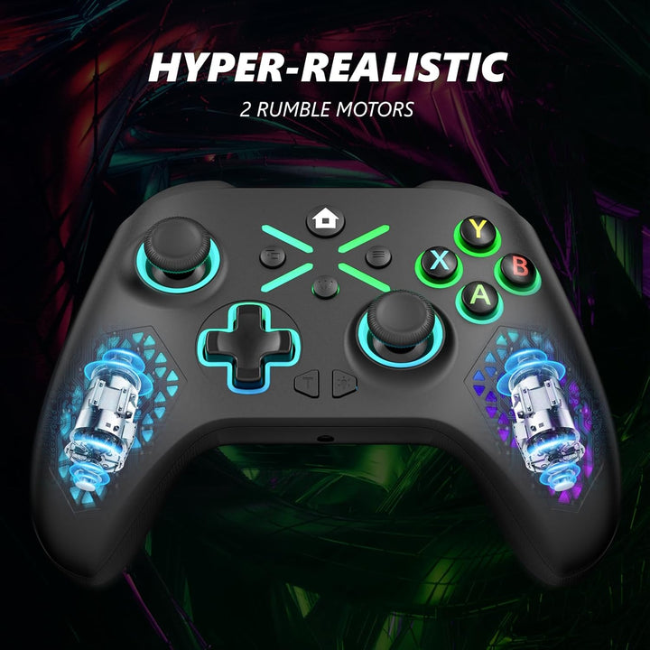 GGiking RGB Wireless Controller für Xbox Series X|S, Xbox One, PC, mit Makro, Turbo, 2.4GHz Adapter,