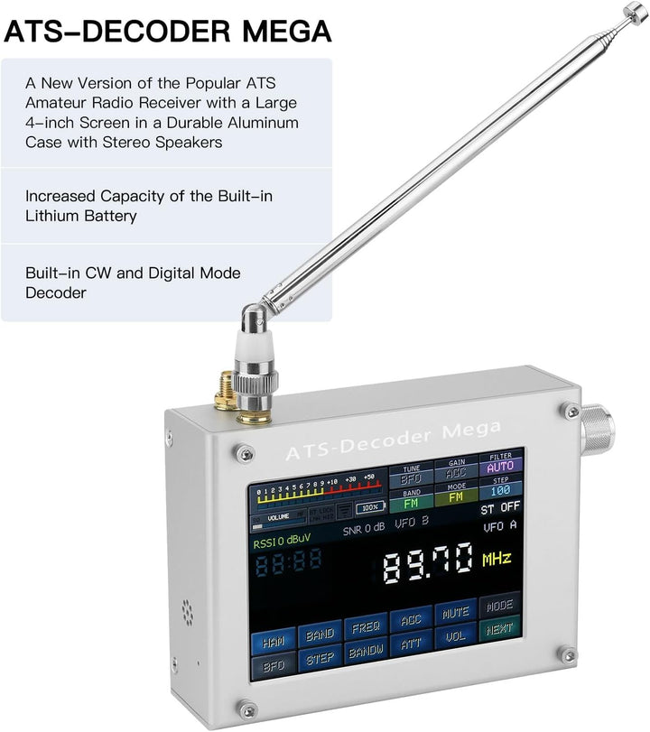 ATS-Decoder Mega SDR Radio AM FM SYNC SSB CW DIGI Empfänger Verbessert Version von ATS25 max-Decoder