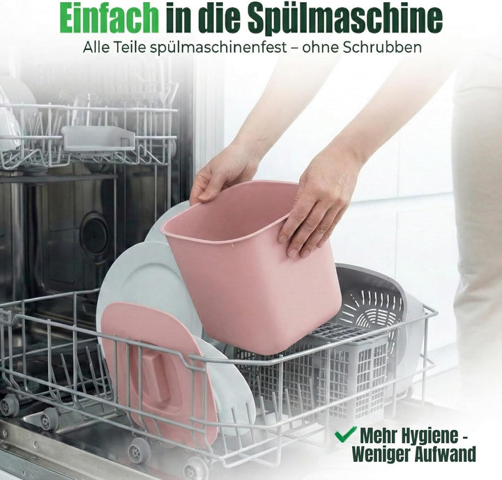 YourCasa Biomülleimer Küche 7L - Komposteimer mit herausnehmbarem Sieb & Deckel - geruchsdicht, spül