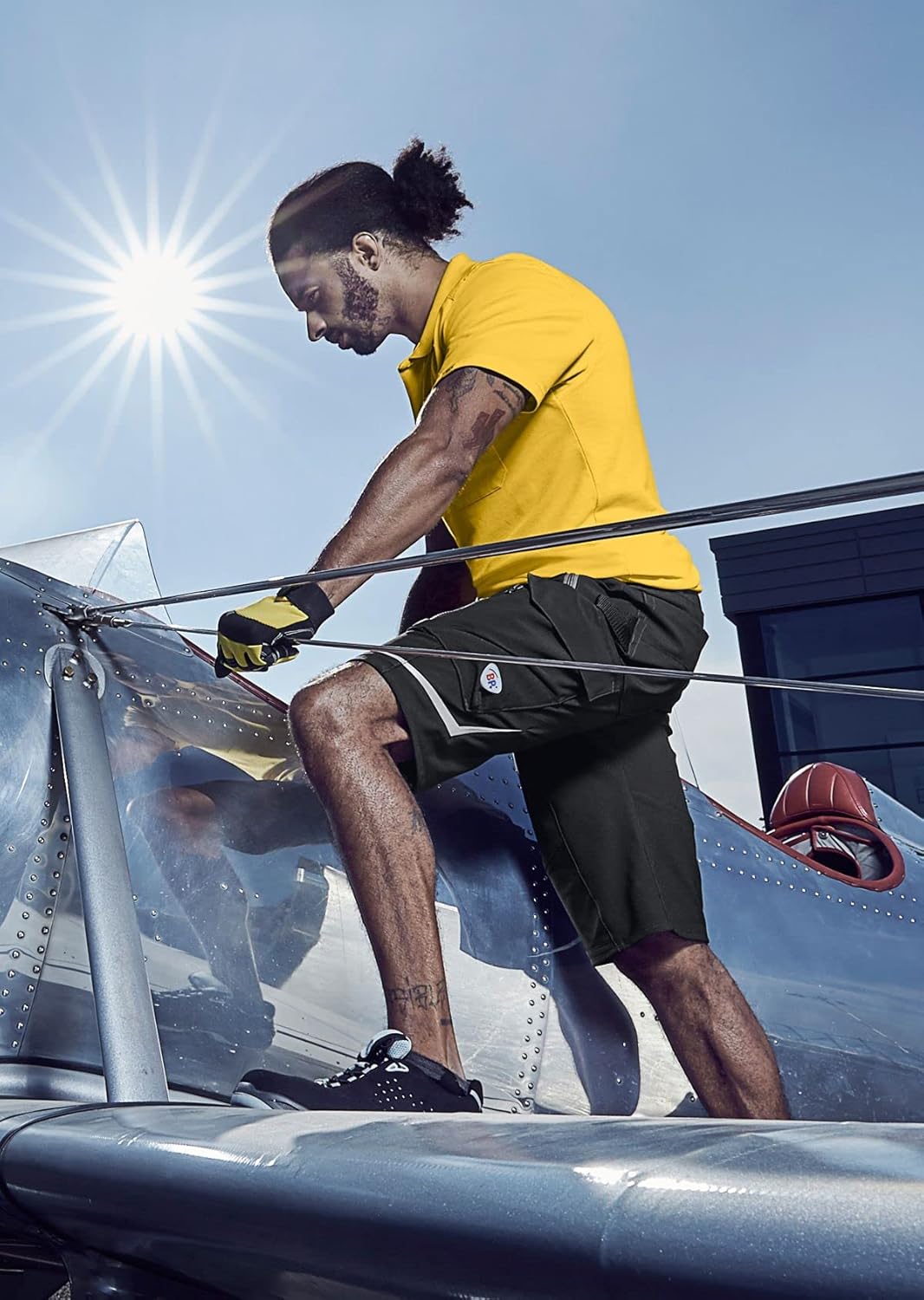 BP 1985-620-57-54n Super-Stretch-Shorts für Männer, Schlanke Silhouette mit elastischem Rückenteil,