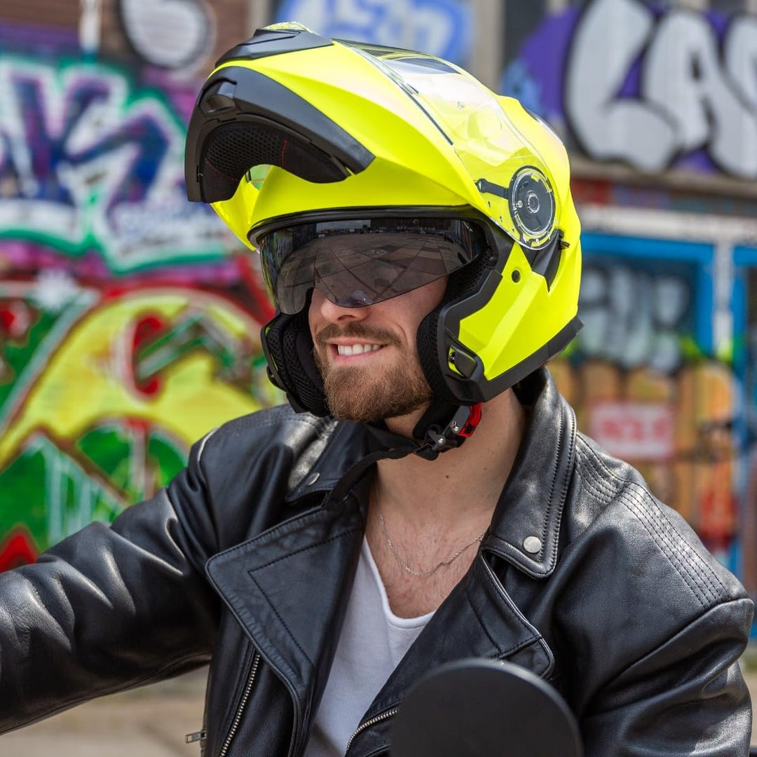 VINZ Santos Klapphelm mit Sonnenblende | ECE 22.06 &amp; PINLOCK vorbereitet | Motorrad Helm Integralhel