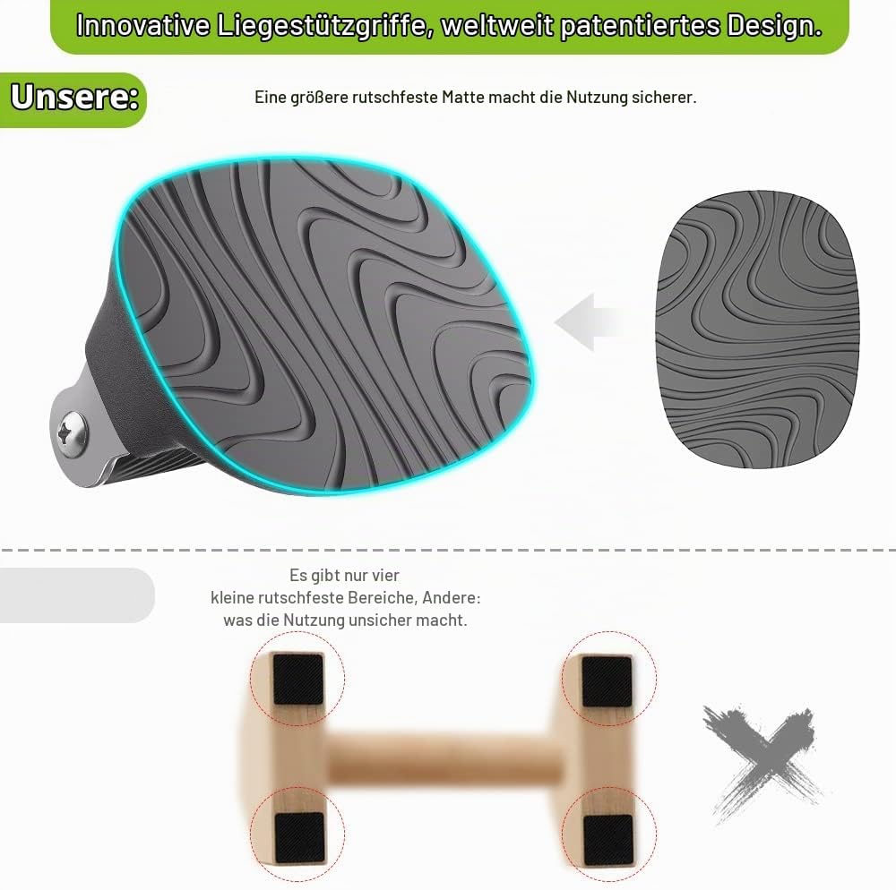BeneLabel Liegestützstangen, Liegestützständer, rutschfeste Weichplastik-Push-Up-Griffe, rutschfeste