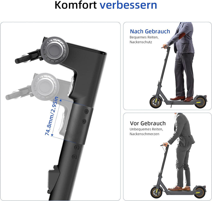 ulip Verlängerungsrohr für Frontpfosten für Elektroroller Verstellbarer Schaft um die Höhe zu erhöhe