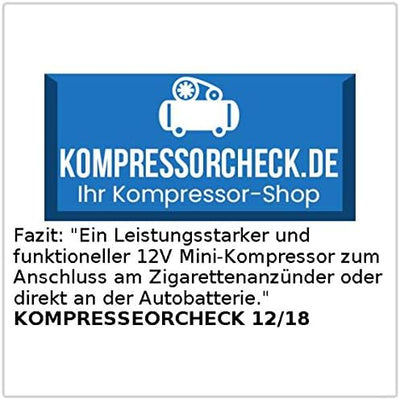 Lescars Luftkompressor 12 Volt: Mobiler Luft-Kompressor, Manometer, 12 V, 100 psi, 288 Watt, 3 Adapt