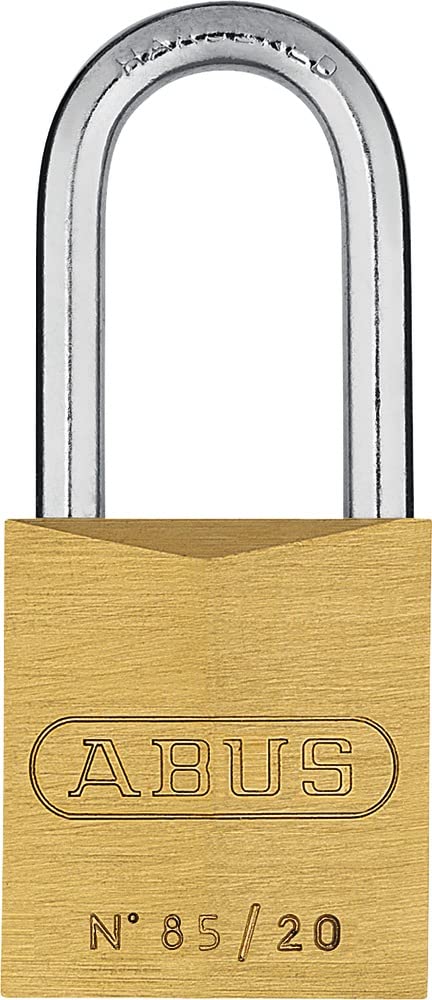 ABUS Vorhängeschloss Messing 85/20HB22 gl.-0135 - gleichschliessend und mit hohem Bügel - für Keller