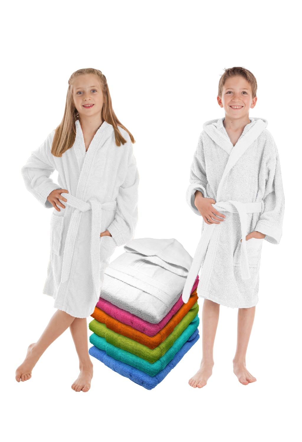 LEBENGOOD Kinder Bademantel für Jungen, Mädchen & Teenager, 100%, Baumwolle, Frottee, kinder, 400gr,