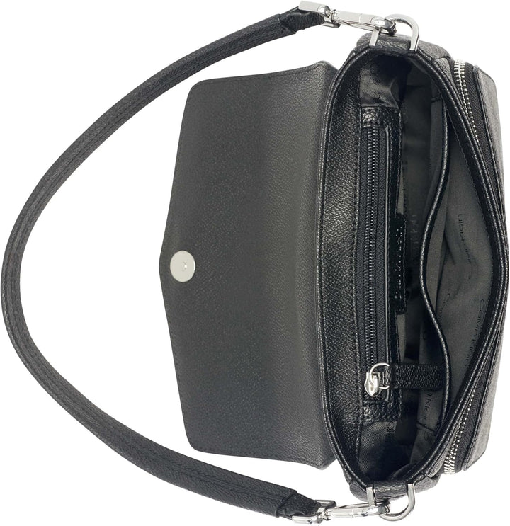 Calvin Klein Ava Novelty Demi Schultertasche Einheitsgrösse Schwarz/Silber Strukturiert, Einheitsgrö