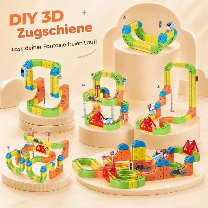 160 Pcs Flexible Cube Track, 3D Kugelbahn Zugset, ab 3 Jahren