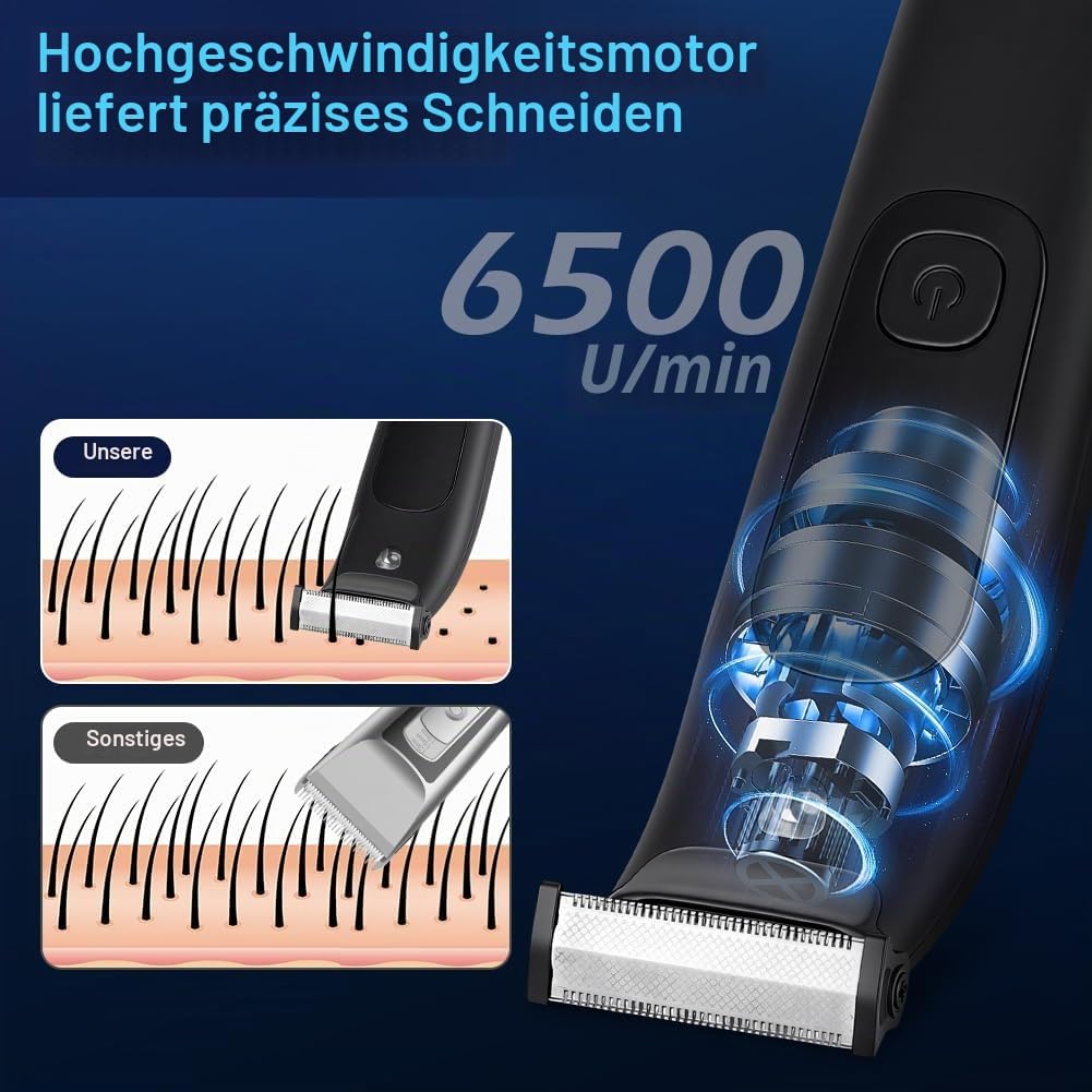 Bartschneider für Männer,Körperhaarschneider mit LED-Anzeige,Nass-und Trockengebrauch,Intimrasierer