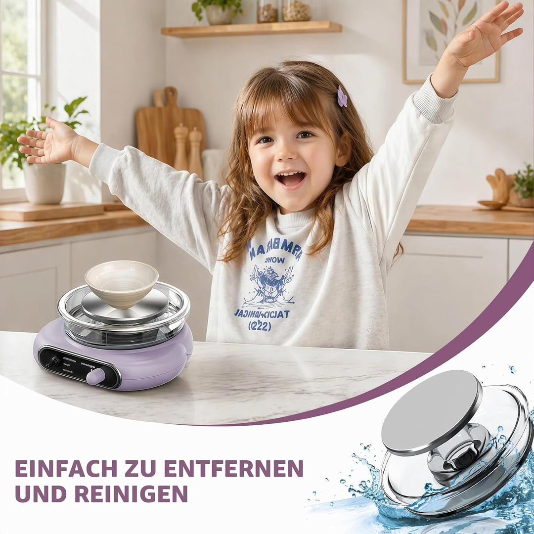 Töpferscheibe Elektrisch, 0–200 R/min stufenlos regulierbar Mini töpferscheibe, 12cm Aluminium-Dreht
