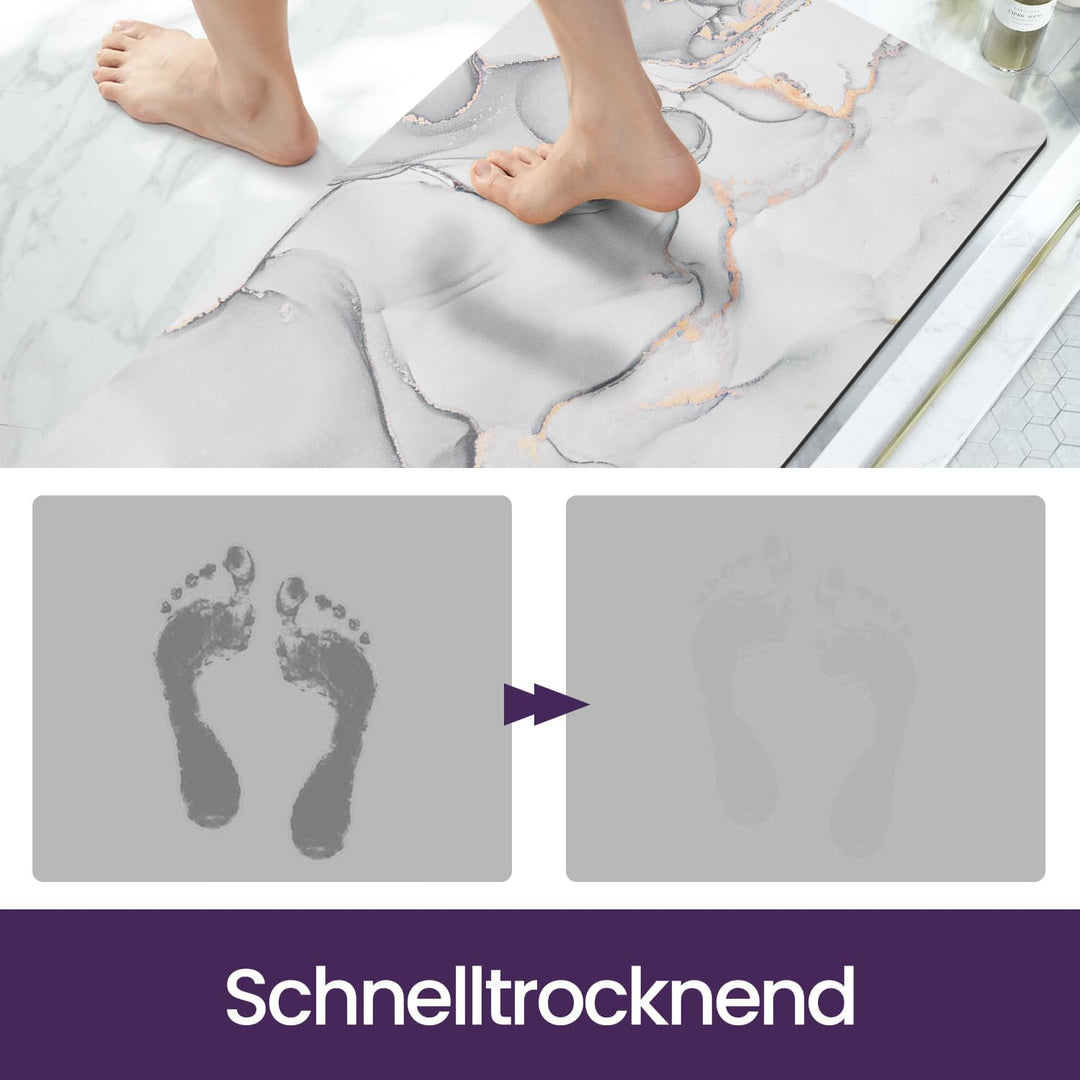 DEXI Badematte rutschfest 43 x 110 cm, Super Absorbierende Badezimmerteppich, schnelltrocknende Badv