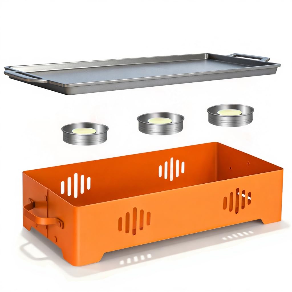 BBQ Warmhalteplatte - Warmhaltebehälter für Essen & Grillgut – Aluminium Grill-Heizplatte Antihaft,