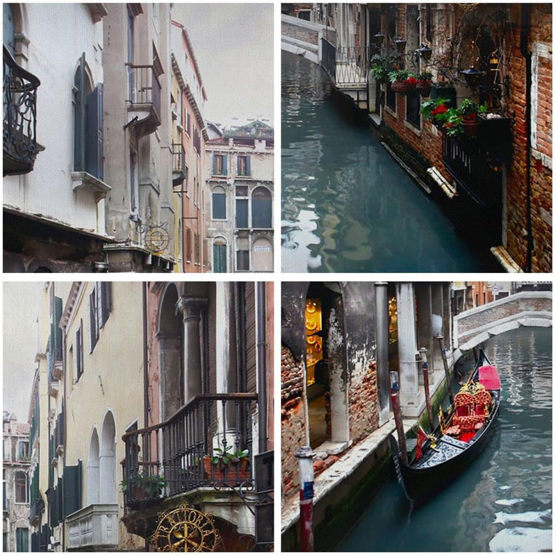 Bilder auf Leinwand 100x70cm Leinwandbild Boot Brücke Tourismus Venedig Gross Wanddeko Bild Schlafzi