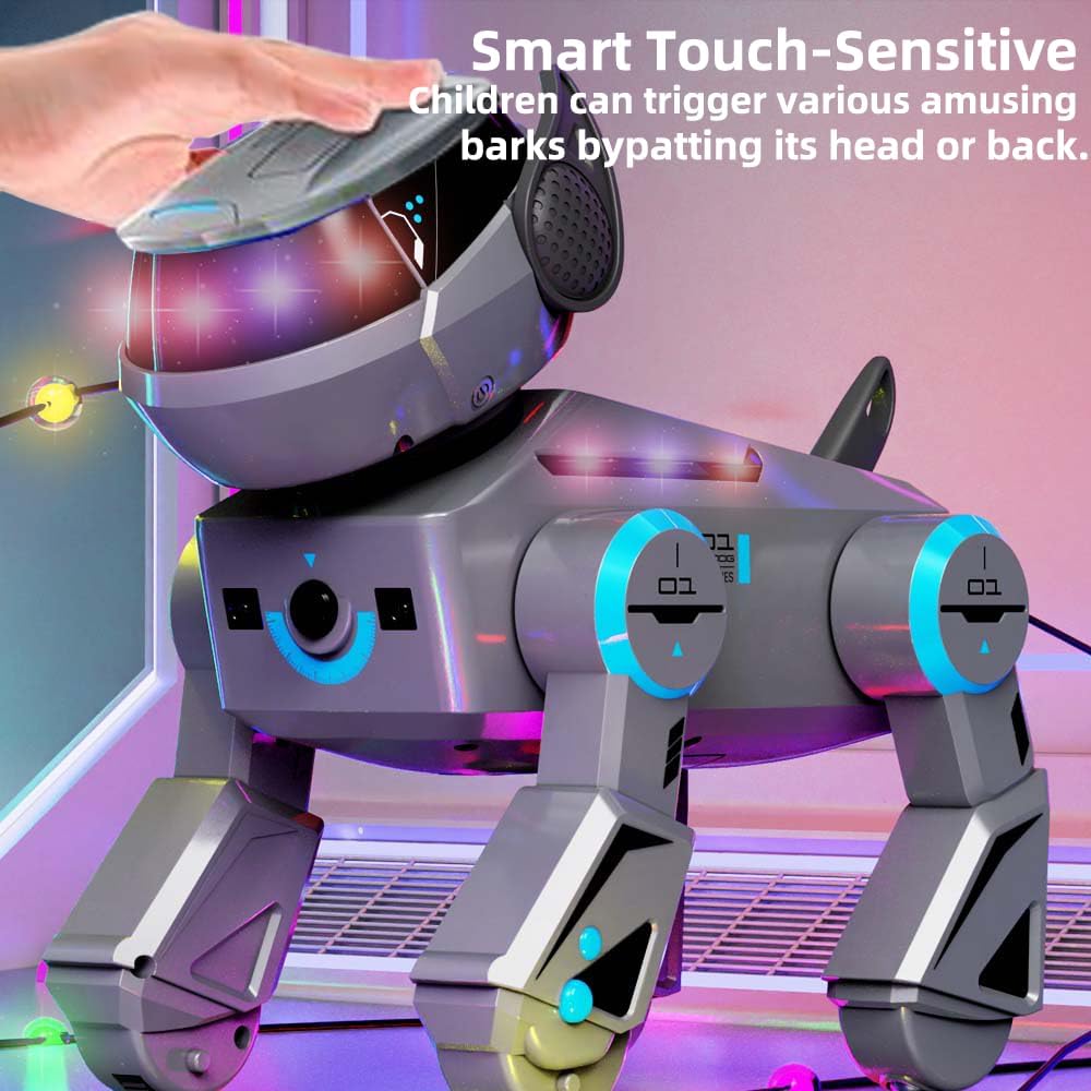 X-Verse RC Roboter Hund für Kinder Ferngesteuerter Spielzeug, Sprach und Interagieren, Programmierba