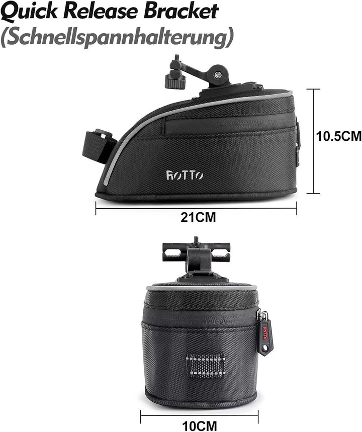 ROTTO Fahrrad Satteltasche Fahrradtasche Sattel mit Schnellspanner für Rennrad Mountainbike 1.5L