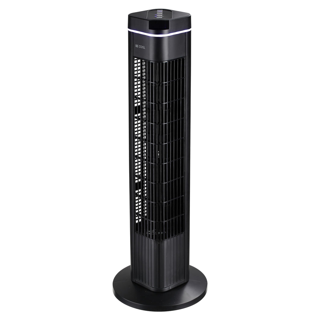 Be Cool Turmventilator 73cm mit Fernbedienung BC29STTFD – 73 cm, 50 Watt, 3 Windmodi, 8 Std. Timer,