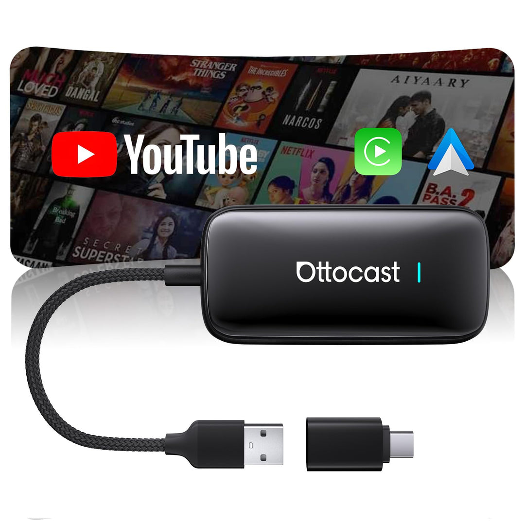 OTTOCAST Play2video Ultra 2026 AI Box, Wireless CarPlay & Android Auto Adapter mit YouTube, Netflix,